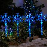 40 LED 4 PCS Blue Snowflake Solar P