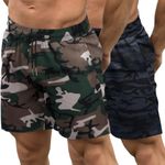 COOFANDY Men's 2 Pack Gym Workout Shorts 7 Inch Quick Dry Athletic Shorts Lightweight Running Shorts with Pockets