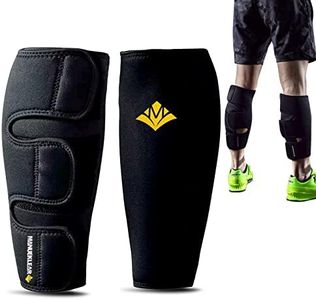 MANUEKLEAR Deadlift Shin Guards, Quick On and Off Shin Splint Brace, Adjustable Weightlifting Calf Brace for Keep Knurling On The Bar from Fragging Across Shins (Pair)