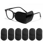 Eye Patches for Glasses,6 Pcs Eye Patches for Adults and Kids Non-Woven Fabric Eye Patches Medical to Cover Left or Right Eye Strengthen Vision and Improve Amblyopia,Lazy Eye(Black,Large Size)