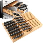 NANFANG BROTHERS Kitchen Knife Set, 14 Pieces Damascus Knife Block Sets with Bamboo Knives Drawer Organizer, Perfect for Home and Chefs, Premium Knife Holder, Gift for Christmas and Housewarming