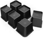 MYMULIKE Bed Risers Heavy Duty, Oversized Furniture Risers, Support Up to 6000 Lbs, Lift 5 inch for Couch, Sofa, Table,Chair (Black 6 Pack, 5 inch)