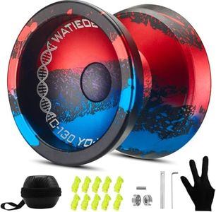 WATIEOBOO Yoyo Professional Responsive Yoyo Bearing for Kids 8-12 Beginner Unresponsive Yoyo Bearing for Fingerspin Yoyos Tricks with Yoyo Accessories (Dark Blue Red)