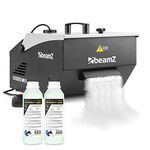 beamz ICE1200 Low Fog Machine with Wired Remote Control, 1200W Ground Fog Machine for Weddings, Halloween Parties & Stage Effects, Includes 500ml Smoke Fluid