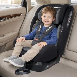 Infantso Premium CRUISE -ON ( 4 in 1 ) Convertible Car Seat (ECE R44/04 Certified) Recliner Baby Car Seat | Forward Facing Carseat for Baby & Kids, New Born to 12 Years, 4-Adjustable Recline Levels, Adjustable Headrest with 3-Point Safety Harness (Grey)