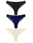 Avidlove Womens Bikini Panties Sexy Underwear Lace Hipsters 3 Packs Briefs