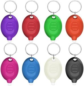 Daemson Mini LED Keychain Flashlight, Ultra Bright Tiny Flashlight, Small Keychain Flashlight White Light, Micro Pocket Key Ring LED Flashlight for Emergency Lighting - Multicolor Shell (8PCS)