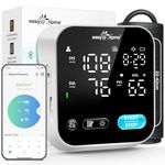 Bluetooth Blood Pressure Machine for Home Use – Easy@Home Smart BP Monitor with Free MyHeartPal App, Voice Function & LED Screen, Supports Apple & Android Devices, EBP-703T