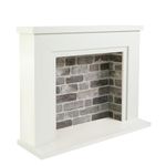 Endeavour Fires Farlington 48’’ Off White Fireplace Surround with a 3D Brick Effect Back (White Top/Grey Brick)