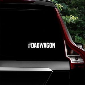 H-TRADINGS Dad Decal Dad Wagon Glossy Decal Vinyl Sticker for Bumper,Cars, RV, Trucks,Vans, Walls, Windows, Laptop White 8 x 1.5 in for Laptop and Desktop Computer