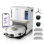 Shark PowerDetect Robot Vacuum and Mop with 60-Day Self-emptying and Cleaning Base - 3D LiDAR Navigation - Wi-Fi/App - 3 Anti-microbial Pads, 2 Odour Cartridges and 2 Brushes Incl. - White