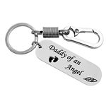 BAMALI Laser engraved 1.5 MM Thick Stainless Steel Angel Keychain for Daughter Little Princess Wife Sister.