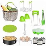 Pressure Cooker Accessories Set of 14 Air Fryer Accessories Fits 5,6,8 Qt Instant Pot Pressure Cooker with Steamer Basket Springform Pan, Egg Bites Mold, Egg Steamer Rack, Kitchen Tongs and More