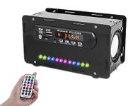 BANRIA DIY Bluetooth-Compatible Speaker Kit with Radio, Soldering Electronics Project USB Mini Home Sound Amplifier Kit with Digital Display and Colorful LED Lights for Soldering Practice Learning