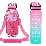 32 oz Water Bottles with Straw & St