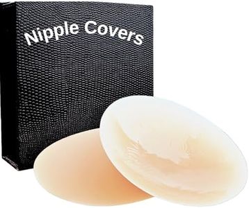SilicoStyle Silicone Nipple Covers - Reusable Adhesive Hypoallergenic Silicone Pasties, Seamless and Ultra Thin, Caramel, Large (D + Cups)