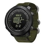 North Edge Apache Tactical Sports Watches for Men Digital Outdoor Survival Military Compass Rock Solid Digital Watches with Durable Band, Steps Tracker Pedometer Calories (Green)