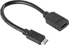 Bitpro Mini HDMI Male to HDMI Female Converter Adapter Straight Cable, Supports Ultra HD, 3D, 1080P High-Resolution For Camera, Camcorder, Graphics Card, Tablets & More (0.15 m, Black)