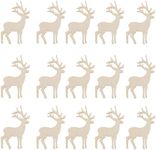 TINKSKY 15pcs Christmas Reindeer Ornaments Deer Hanging Ornaments Blank Wood Gift Tags Crafts Wood Slices Wooden Reindeer Hanging Pendants Decorations for Xmas Party Tree Home Decor