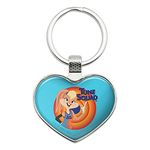 GRAPHICS & MORE Space Jam: A New Legacy Lola Bunny Keychain Heart Love Metal Key Chain Ring, Chrome, One Size