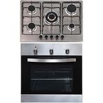 SIA SO113SS 60cm Stainless Steel Electric Single Fan Oven & SSG702SS 5 Gas Burner Hob With Enamel Pan Stands