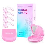 Litlcutie Small Mouth Guard for Women, 4 Pack Moldable Teeth Guard at Night Sleep Jaw Clenching & Bruxism, Ventilated Teeth Grinding Guard Box with 5x Magnifying Mirror