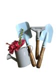 Toyroom-Room full of Smiles Wooden Gardening Kit Gardener Tools Set For Kids | Made of Metal with Sturdy Wooden Handle | Safe & Right Size for Children | Child-Size Metal Water Sprinkler Can (4 Piece)