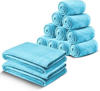 MOONLIGHT20015 Fleece Twin Blanket 12 Pack - 60x80 inches 400GSM Anti-Static Lightweight Plush Fuzzy Cozy Soft Warm Blanket for Bed, Sofa, Couch, Camping, Travel (Twin Size, Light Blue)
