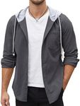 COOFANDY Mens Casual Button Down Shirt Jacket Long Sleeve Corduroy Hooded Shirt Jacket