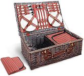 Deluxe 4 Person Picnic Basket Baskets Outdoor Corporate Gift Blanket Park