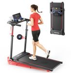 TOPUTURE Walking Pad with Incline, Treadmills for Home/Office, Under Desk Treadmill with Adjustable Handle Bar, Portable Compact Treadmills with Silent Remote Control & App, Large LED Display