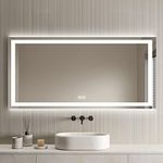 D-HYH Led Bathroom Mirror 84x40 Inch Wall Mounted Vanity Mirror with Touch Button Dimmable Anti-Fog (D-N031-A) Led Mirror for Bathroom,Bathroom Mirrors for Vanity