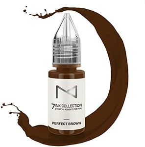 M - 7Ink Seven Colors Liquid Pigment Ink for Eyebrow Tattoo - Permanent Makeup Microblading Supplies Kit - Machine Use - Microshading - No Mixing Professionals Only -10ml (Single, Perfect Brown)