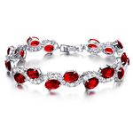 Shining Diva Fashion Latest Stylish Platinum Plated Austrian Crystal Bracelet for Women and Girls (11954b), red, free