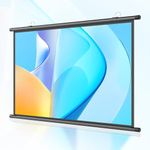 Pull Down Projector Screen, Matte White, Wall & Ceiling Mounted 4:3/16:9 4K HD Movies Screen Projector Curtain, Foldable & Non Crease Projection Screen for Indoor and Outdoor(16:9 72in)