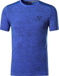 jeansian Men's Sport Dry Fit Short Sleeve T-Shirt Tee Shirt Tshirt Tennis Bowling Running LSL185 Blue S