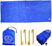 SUP Landing Mat for Paddle Boards, Ocean Blue, with Stakes and Corner Pockets. 360 x 145 cms, Quick drying, Sand Resistant Rip Stop 210T Nylon