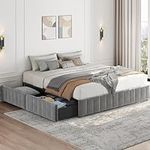 Yaheetech King Bed Frame Upholstere