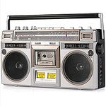 Amhuui 80s Retro Street Bluetooth Boombox, Retro Bluetooth Boombox Cassette Player with AM/FM Radio and Bass Boost, Built-In Speaker,3.5mm Headphone Jack,Support SD/USB Input