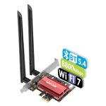 WAVLINK WiFi 7 PCIe Network Card BE8800,Tri-Band BE200 Wireless Adapter with Bluetooth 5.4,Low-Profile Bracket, MU-MIMO, WPA3, Heat Sink, for Windows 10/11 Desktop PC,Only Supports Intel Motherboard