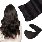 VINBAO Natural Black Weft Hair Extensions Human Hair Double Weft Sew in Extensions Human Hair Black Remy Hair Extensions Weft Human Hair Natural Black #1B 100g 20Inch (weft#1B-20inch)