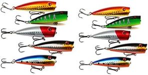 yueton Lot of 10pcs Fishing Topwater Floating Popper Poper Lure 6.5cm 2.6" 9g Life-Like Fishing Hooks