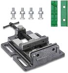 Drill Press Vise,4" Heavy Duty Bench Vise, Bench Clamp Vise，Drill Press Vice with Multi-Groove Vice Jaw Pads and Quick Adjustment Button