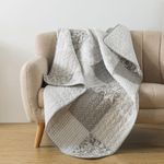 SLPR Silver Linings Cotton Real Patchwork Quilted Throw (50 x 60) | Home Chic Multicolor Decorative Throw for Bed Couch Sofa