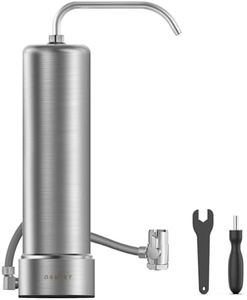 OEMIRY Countertop Water Filter System, NSF/ANSI 42 Certified, Stainless Steel 8000 Gallons Faucet Water Filter, Reduces 99.99% Lead, Chlorine, Heavy Metals, Bad Taste & Odor (1 Filter Included)