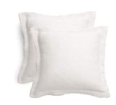 TAOSON 2pcs/Set 100% Cotton 300 Thread Count 26 x 26 European Square Pillow Shams Envelope Style Pillow Cover Pillowcase Pillow Protector Cushion Cover Non Zippered Only Cover No Insert (White)