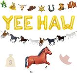 LaVenty Yee Haw Balloons Yee Haw Western Party Yee Haw Party Sign Decoration Western Cowboy Yee Haw Banner Party Decorations Cowgirl Birthday Decoration Cowboy Bachelorette Decoration