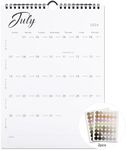 Vibrant Focus 2024-2025 Wall Calendar - 18 Monthly Wall Calendar 2024-2025, July 2024 - December 2025,8.5" x 11", 2024-2025 Calendar with Twin-Wire Binding, Hanging Hook, Blocks and Julian Dates (2024-2025 Wall Calendar Black)