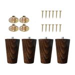 Paras Luxury Wooden Sofa Leg and Furniture Leg Pack of 4,Walnut,Medium 3 Inch Height(SofaLegWalnut)