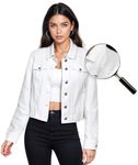 Hybrid & Company Women's Long Sleeve Denim Jackets Basic Button Down Jean Jacket with Pockets, Jk37350-white, 1X